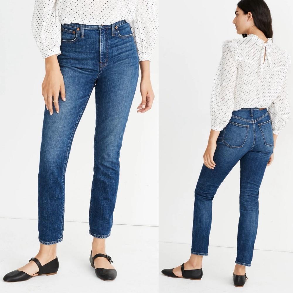 Madewell Women's Blue The High-Rise Slim Crop Denim Boyjean Size 32